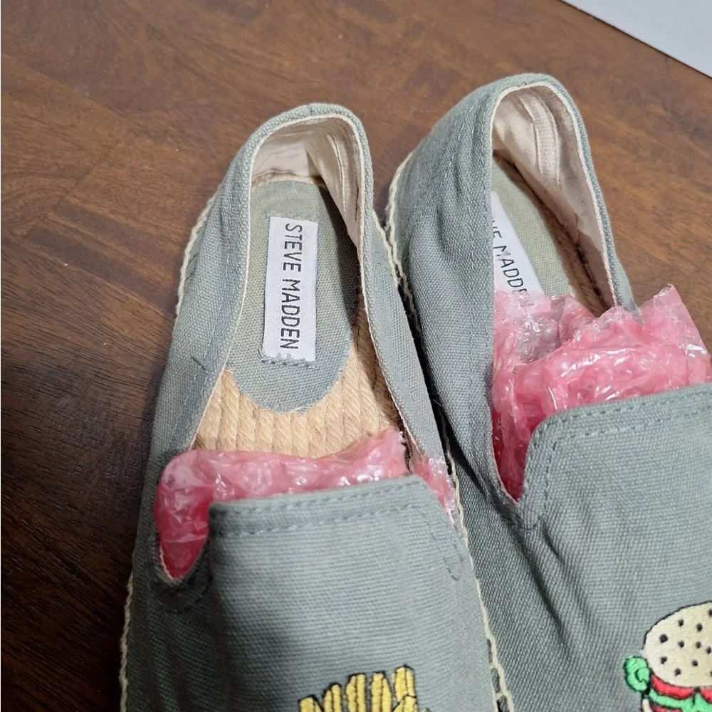 Steve Madden Gray Espadrilles with Fun Embroidery